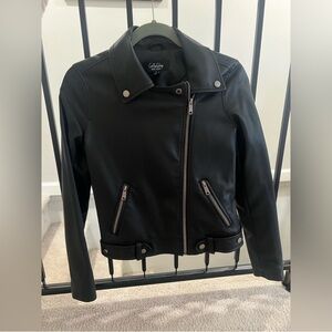 Coffee Shop Black Faux Leather Jacket